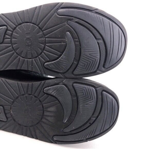 UGG Sumner Black Leather Sheepskin Winter Boots 9 - Picture 11 of 13